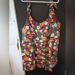 Floral overall shorts